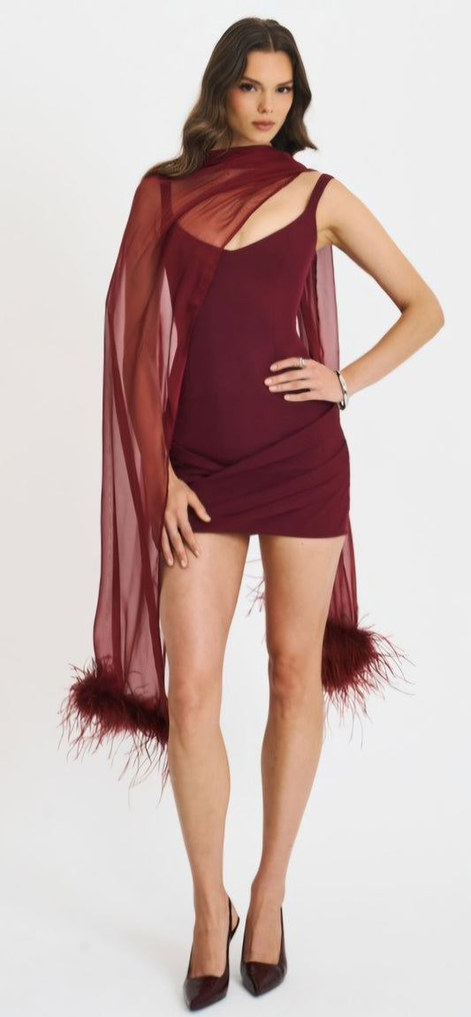 MISS CIRCLE TORI MINI DRESS WITH SCARF