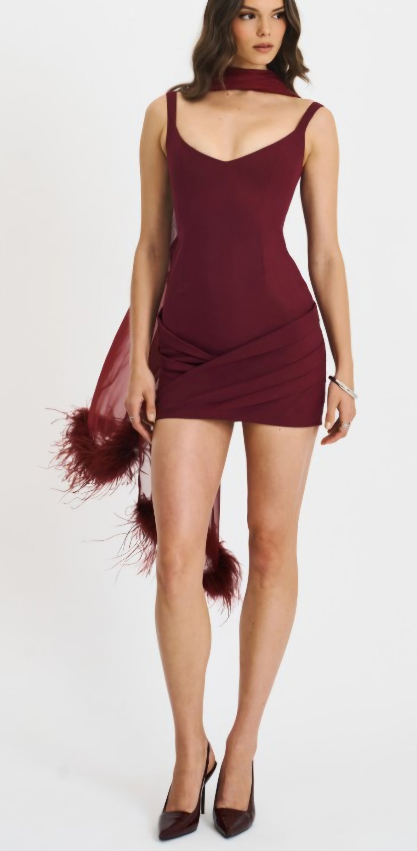 MISS CIRCLE TORI MINI DRESS WITH SCARF