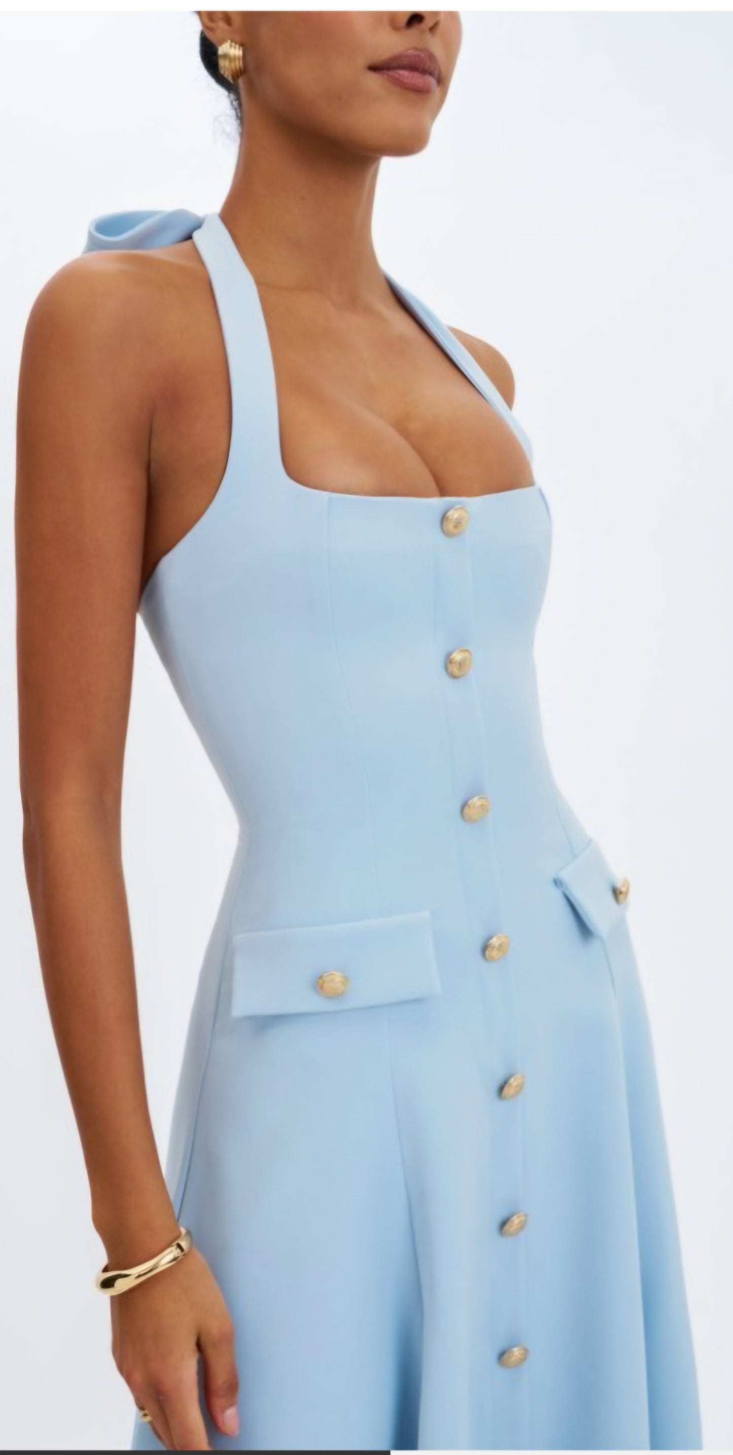 MISS CIRCLE GILLIAN HALTER MIDI DRESS