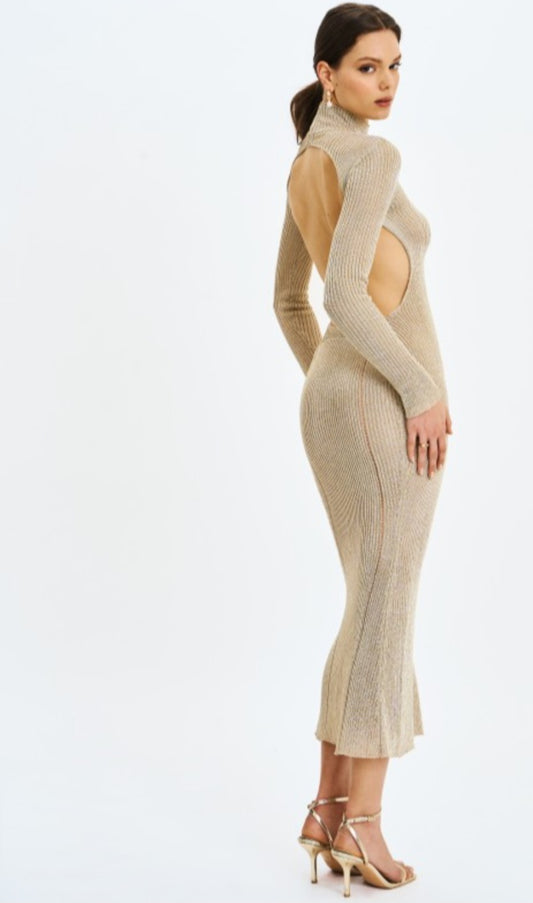 MISS CIRCLE SHAY STRETCH KNIT BACKLESS DRESS