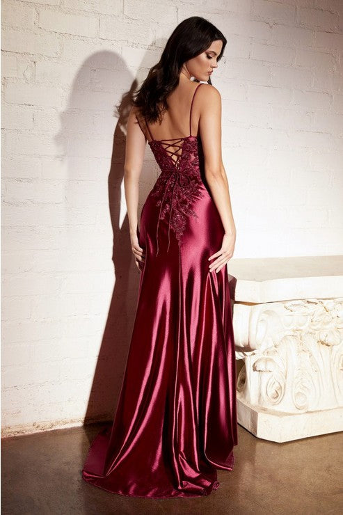 SATIN AND LACE GOWN